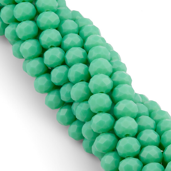 Бусины Swarovski огранка рондель 3,5х3 мм Ø 0,8 мм 34 см (+-124 шт.) Бирюзовый непрозрачный