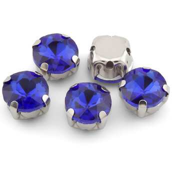 Стразы в цапах Круглые огранка 8 мм Электрик 10 шт.