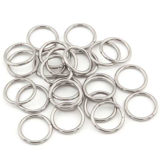 Соединительное кольцо из нерж.стали одинарное 15х1,5 мм +-50 шт. Платина