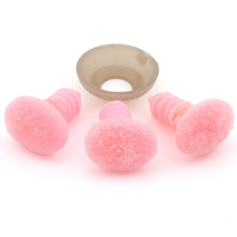 Бархатные носики для игрушек овальные 8х11 мм +-20 шт. Розовый
