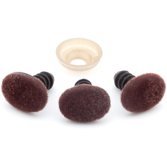 Бархатные носики для игрушек овальные 9х12 мм +-20 шт. Коричневый