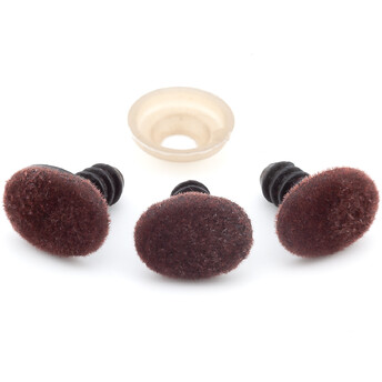 Бархатные носики для игрушек овальные 8х11 мм +-20 шт. Коричневый