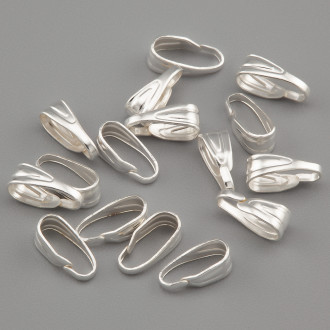 Держатель кулона фигурный 7х3 мм +-200 шт. Серебристый