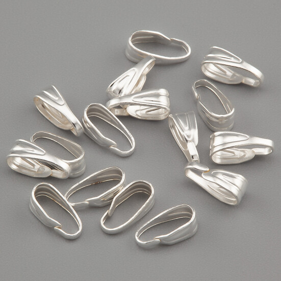 Держатель кулона фигурный 7х3 мм +-200 шт. Серебристый