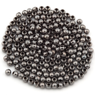 Бусины металлические круглые 2 мм Ø 0,5 мм +-500 шт. Черный никель
