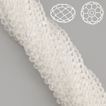 Бусины Swarovski огранка рондель 3,5х3 мм Ø 0,8 мм ±30 см (±110 шт.) Прозрачный