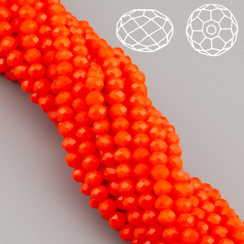 Бусины Swarovski огранка рондель 3,5х3 мм Ø 0,8 мм 34 см (+-124 шт.) Оранжевый непрозрачный
