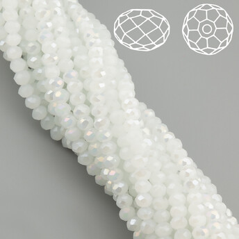 Бусины Swarovski огранка рондель 3,5х3 мм Ø 0,8 мм ±30 см (±110 шт.) Молочный АВ