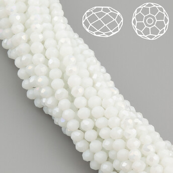 Бусины Swarovski огранка рондель 4х3,5 мм Ø 0,8 мм ±40 см (±110 шт.) Белый АВ