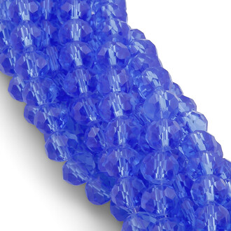 Бусины Swarovski огранка рондель 8х6 мм Ø 1,2 мм 42 см (+-65 шт.) Синий прозрачный