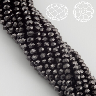 Бусины Swarovski огранка рондель 3х2,5 мм Ø 0,8 мм ±36 см (±153 шт.) Черный