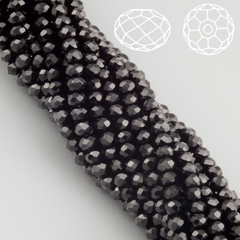 Бусины Swarovski огранка рондель 3,5х3 мм Ø 0,8 мм ±33 см (±115 шт.) Черный