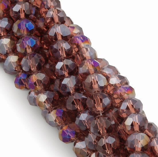 Бусины Swarovski огранка рондель 6х4,8 мм Ø 1 мм 40 см (+-85 шт.) Сливовый АВ прозрачный