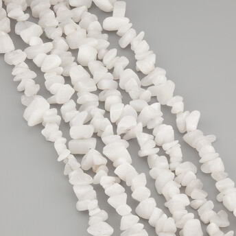 Агат белый сколы крошка из камня 5-10 мм +-80 см 1 шт.