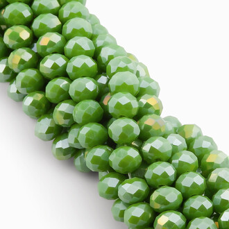 Намистини Swarovski огранювання рондель 3х2,5 мм Ø 0,8 мм 38 см (+-160 шт.) Салатовий АВ непрозорий