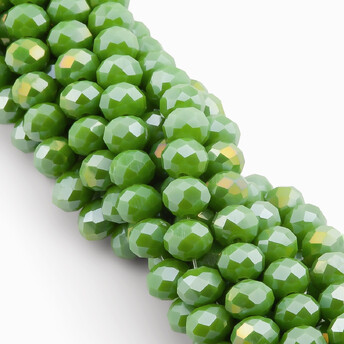 Бусины Swarovski огранка рондель 3х2,5 мм Ø 0,8 мм 38 см (+-160 шт.) Салатовый АВ непрозрачный