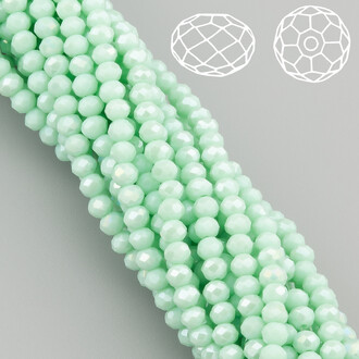 Бусины Swarovski огранка рондель 3,5х3 мм Ø 0,8 мм 34 см (+-124 шт.) Тиффани светлый АВ непрозрачный