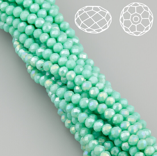 Бусины Swarovski огранка рондель 3х2,5 мм Ø 0,8 мм 38 см (+-160 шт.) Тиффани АВ непрозрачный