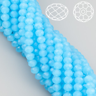 Бусины Swarovski огранка рондель 6х4,8 мм Ø 1 мм 40 см (+-85 шт.) Небесный