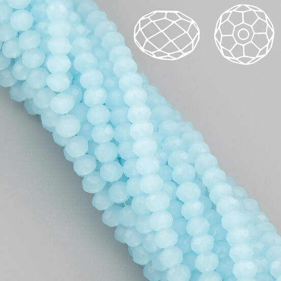 Бусины Swarovski огранка рондель 3,5х3 мм Ø 0,8 мм 34 см (+-124 шт.) Небесный светлый