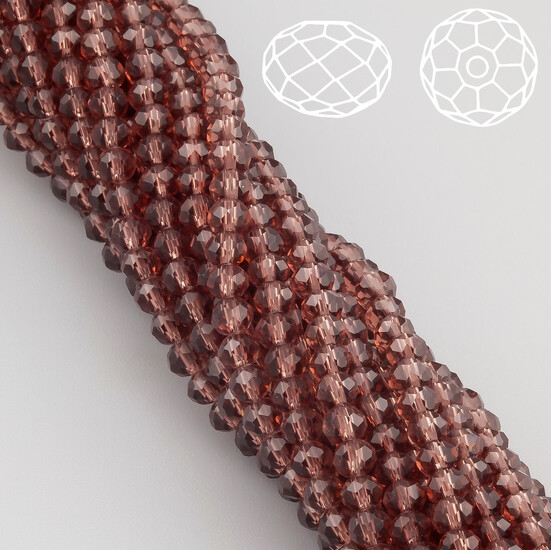 Бусины Swarovski огранка рондель 3,5х3 мм Ø 0,8 мм 34 см (+-124 шт.) Сливовый прозрачный