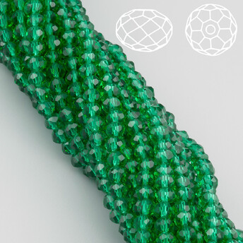 Бусины Swarovski огранка рондель 3х2,5 мм Ø 0,8 мм 38 см (+-160 шт.) Нефритовый прозрачный