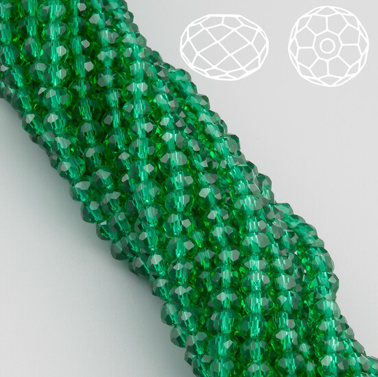 Бусины Swarovski огранка рондель 3х2,5 мм Ø 0,8 мм 38 см (+-160 шт.) Нефритовый прозрачный