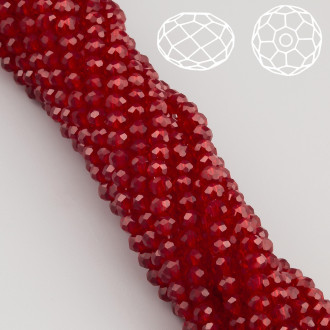 Бусины Swarovski огранка рондель 3,5х3 мм Ø 0,8 мм ±33 см (±115 шт.) Бордовый темный прозрачный