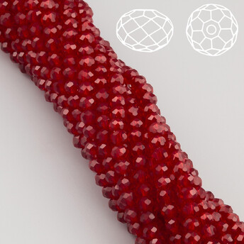 Бусины Swarovski огранка рондель 3,5х3 мм Ø 0,8 мм ±33 см (±115 шт.) Бордовый темный прозрачный