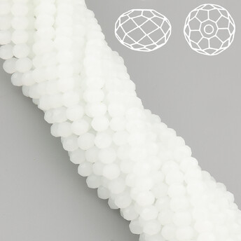 Бусины Swarovski огранка рондель 3,5х3 мм Ø 0,8 мм 34 см (+-124 шт.) Молочный