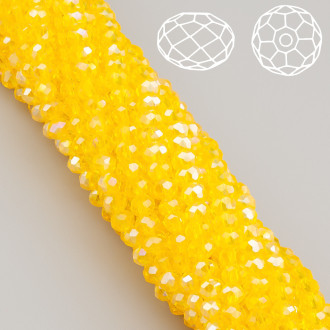 Бусины Swarovski огранка рондель 4х3,5 мм Ø 0,8 мм ±40 см (±110 шт.) Желтый АВ прозрачный