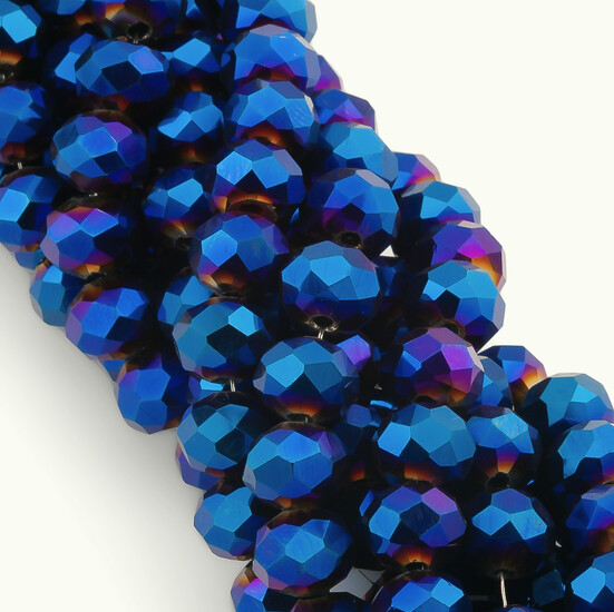 Бусины Swarovski огранка рондель 4х3,5 мм Ø 0,8 мм ±40 см (±110 шт.) Синий металлик