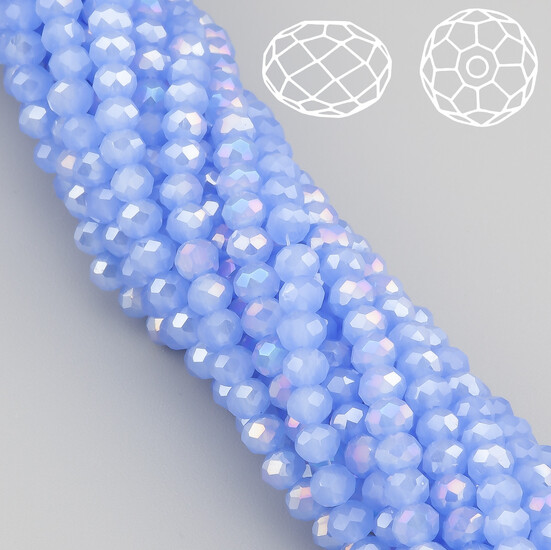 Бусины Swarovski огранка рондель 4х3,5 мм Ø 0,8 мм ±40 см (±110 шт.) Синий АВ