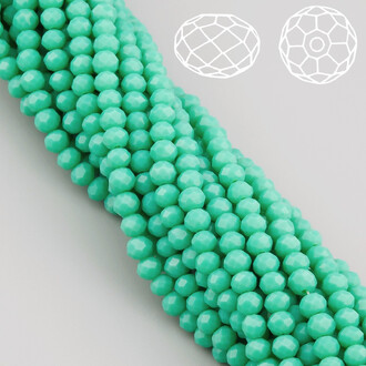 Бусины Swarovski огранка рондель 3,5х3 мм Ø 0,8 мм 34 см (+-124 шт.) Бирюзовый непрозрачный