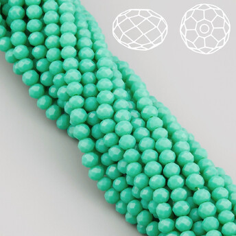 Бусины Swarovski огранка рондель 3,5х3 мм Ø 0,8 мм 34 см (+-124 шт.) Бирюзовый непрозрачный