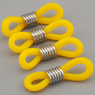 Коннектор для очков 20х4,5 мм 20 шт. Желтый силикон платина