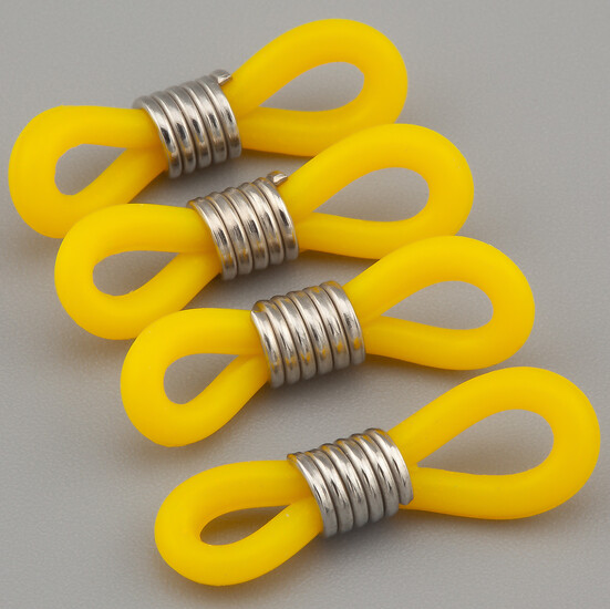 Коннектор для очков 20х4,5 мм 20 шт. Желтый силикон платина