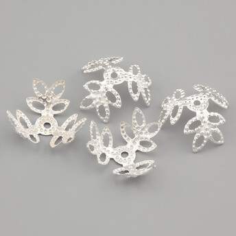 Обниматели Шапочки для бусин 14 мм 100 шт.ок Серебро