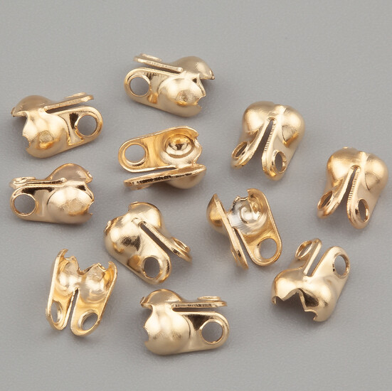 Каллоты с боковым зажимом 100 шт. 6х3 мм (золото)