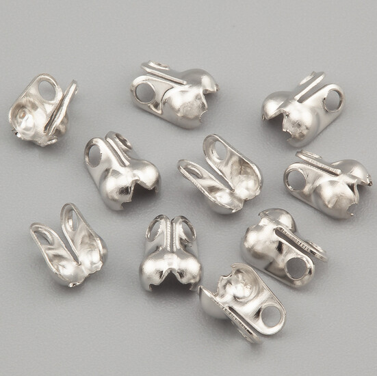 Каллоты с боковым зажимом +-100 шт. 6х3 мм Платина