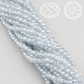 Бусины Swarovski огранка рондель 3,5х3 мм Ø 0,8 мм ±33 см (±115 шт.) Серебристый АВ прозрачный