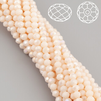 Намистини Swarovski огранювання рондель 3,5х3 мм Ø 0,8 мм 34 см (+-124 шт.) Пудровий АВ непрозорий