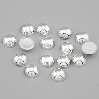 Полубусины акриловые 6 мм +-300 шт. серебро