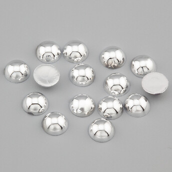 Полубусины акриловые 6 мм +-300 шт. серебро