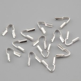 Концевик под шнур Ø 1 мм 6х1,6 мм 4г ( +-100 шт.) Серебристый