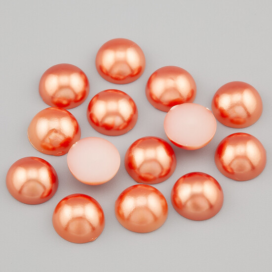 Полубусины акрил 8 мм +-200 шт. оранжевый