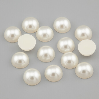 Полубусины акрил 8 мм +-200 шт. Белый теплый