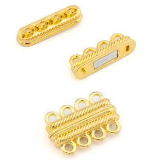 Замок магнитный рифленый на 4 нити 26 мм 1 шт. Золото