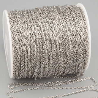 Цепь для рукоделия плоское звено 2х3,3 мм Платина 1 метр