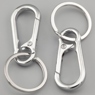 Карабин с кольцом Автомобильный карабин 46х22 мм кольцо 30 мм длина 70 мм 1 шт. Платина